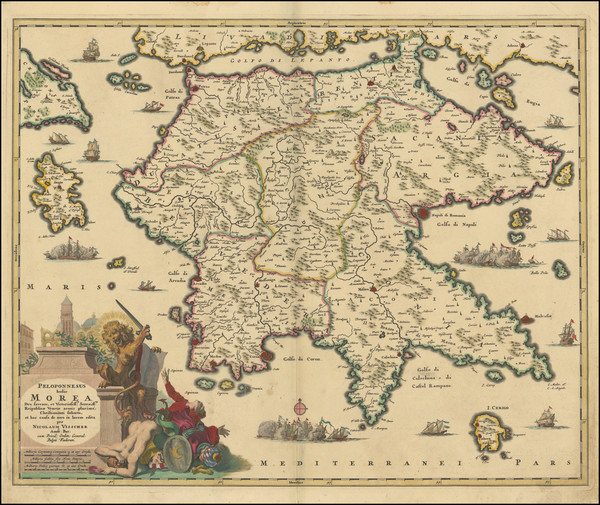 95-Greece Map By Nicolaes Visscher I