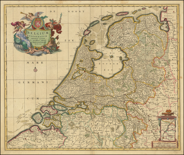 58-Netherlands and Belgium Map By Nicolaes Visscher I