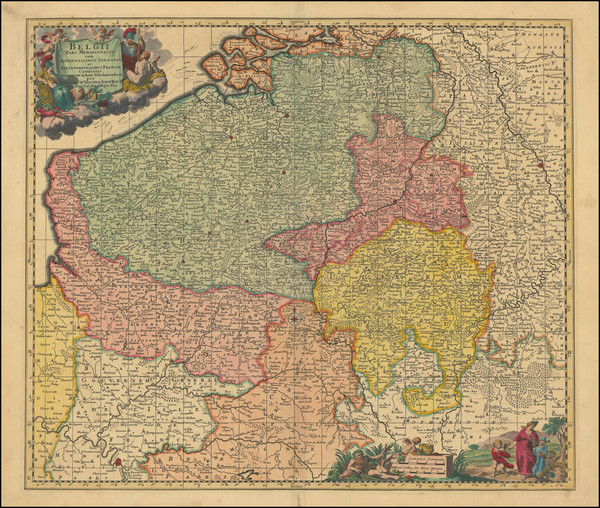 48-Belgium and Luxembourg Map By Nicolaes Visscher I