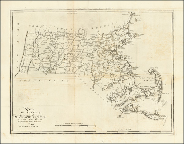 14-Massachusetts Map By Mathew Carey