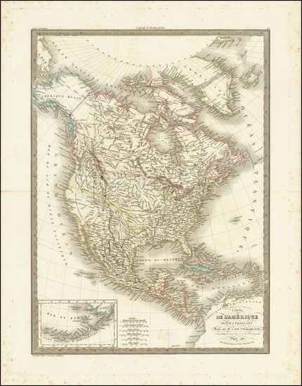 64-North America Map By Alexandre Emile Lapie