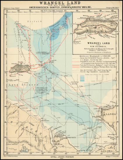 61-Alaska and Russia in Asia Map By Augustus Herman Petermann