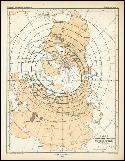 65-Northern Hemisphere and Polar Maps Map By Augustus Herman Petermann