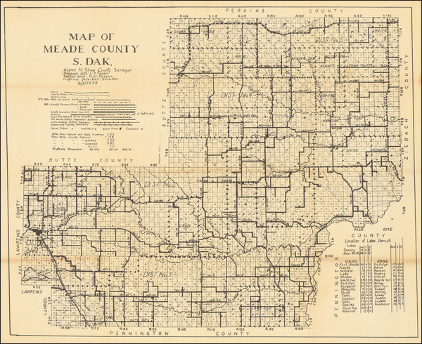 16-South Dakota Map By Glenn H. Shaw