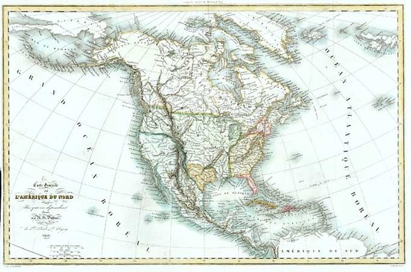 41-North America Map By Adolphe Hippolyte Dufour