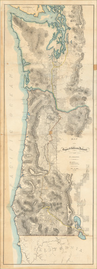 93-Oregon, Washington and California Map By Oregon & California Railroad Company