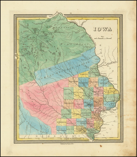 38-Midwest, Plains and Iowa Map By Tanner's Geographical Establishment