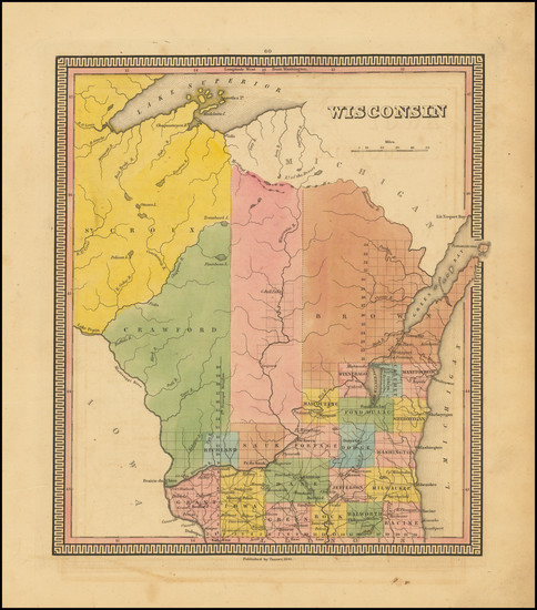 59-Wisconsin Map By Tanner's Geographical Establishment