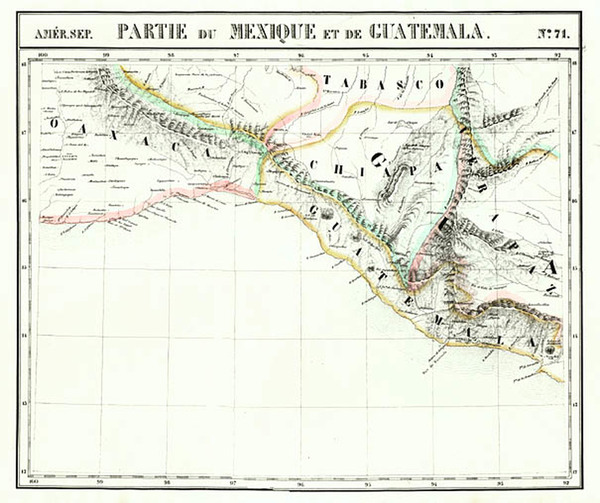 35-Mexico and Central America Map By Philippe Marie Vandermaelen