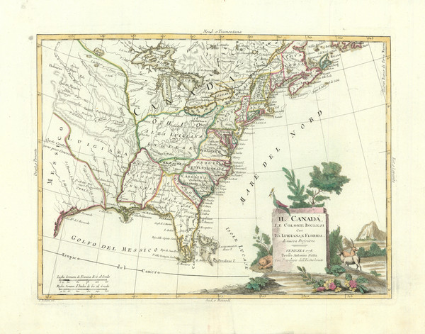 30-United States and American Revolution Map By Antonio Zatta