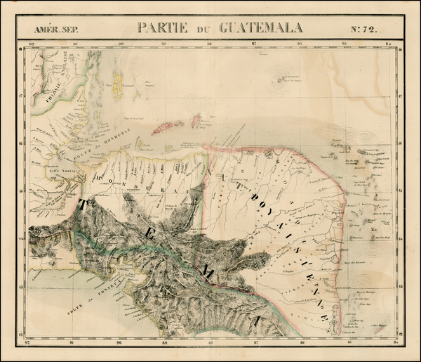 18-Mexico, Caribbean and Central America Map By Philippe Marie Vandermaelen