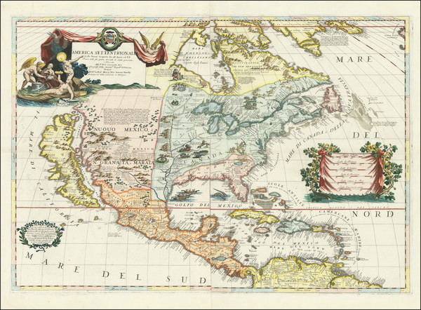 1-United States, North America and California as an Island Map By Vincenzo Maria Coronelli