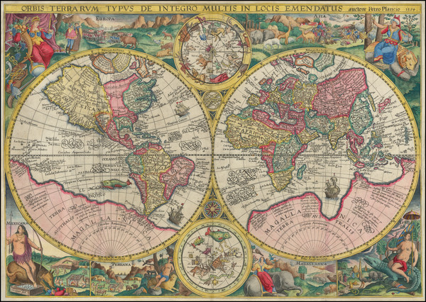 16-World, World, Celestial Maps and Curiosities Map By Petrus Plancius