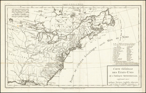 80-United States Map By Pierre Antoine Tardieu