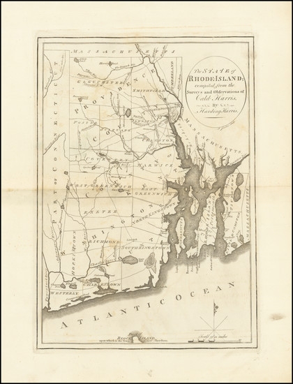 91-Rhode Island Map By Mathew Carey