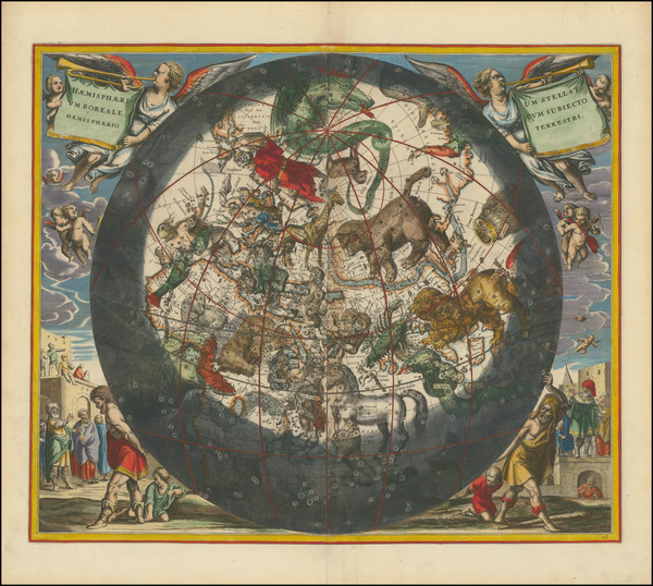 87-Celestial Maps Map By Andreas Cellarius