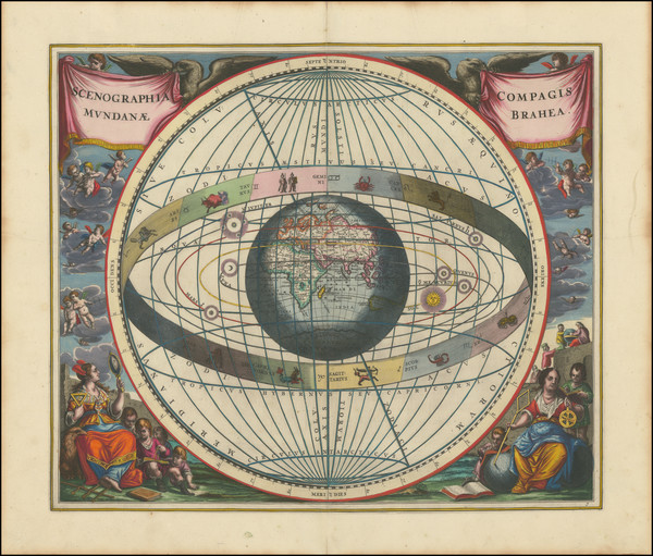 52-Eastern Hemisphere and Celestial Maps Map By Andreas Cellarius