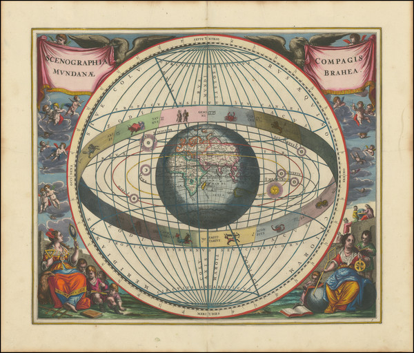 19-Eastern Hemisphere and Celestial Maps Map By Andreas Cellarius