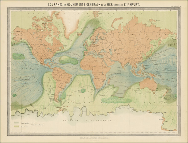 36-World Map By J. Andriveau-Goujon / Matthew Fontaine Maury