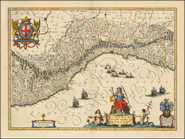 97-Northern Italy Map By Willem Janszoon Blaeu