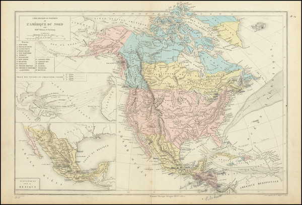 60-North America Map By Drioux et Leroy