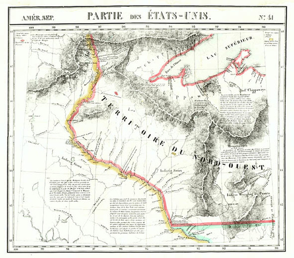 17-Midwest and Plains Map By Philippe Marie Vandermaelen