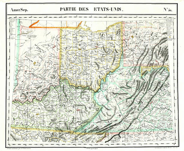 46-Mid-Atlantic, South, Southeast and Midwest Map By Philippe Marie Vandermaelen