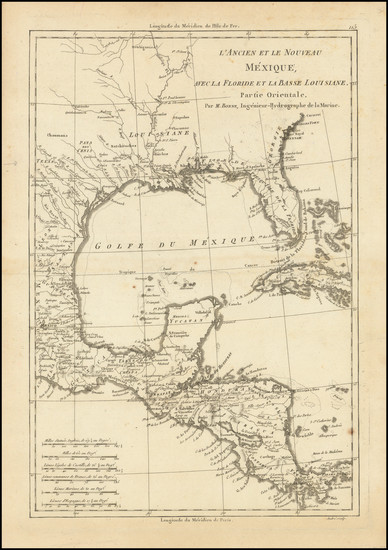28-Florida, South, Texas and Mexico Map By Rigobert Bonne