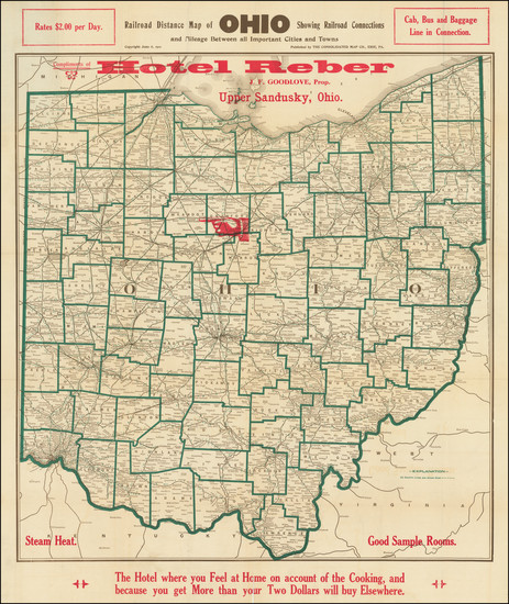 21-Ohio Map By Consolidated Map Co.