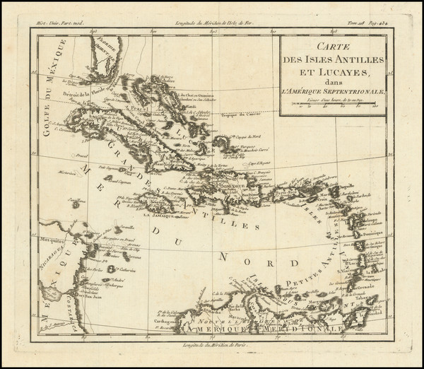 87-Caribbean and Bahamas Map By Louis Brion de la Tour