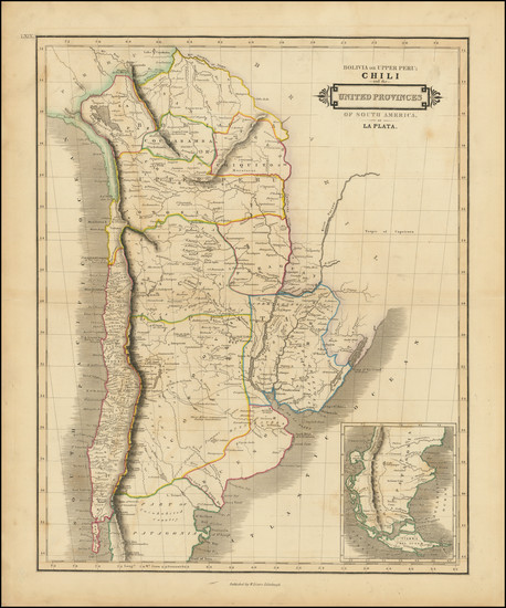 92-Argentina, Chile and Paraguay & Bolivia Map By David Lizars