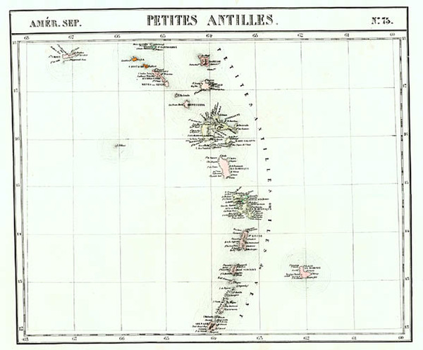 0-Caribbean Map By Philippe Marie Vandermaelen