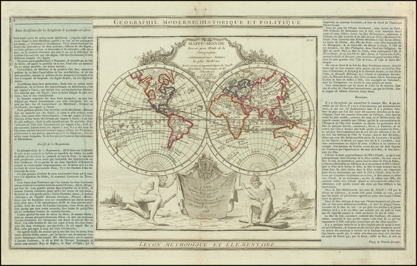 30-World Map By Louis Charles Desnos / Louis Brion de la Tour