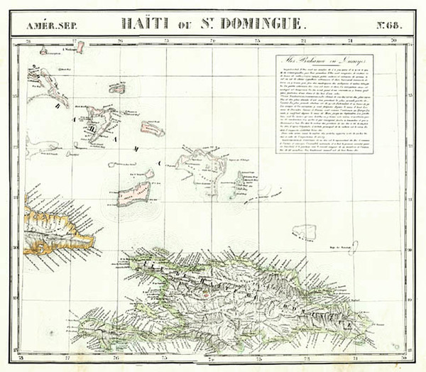 89-Caribbean Map By Philippe Marie Vandermaelen