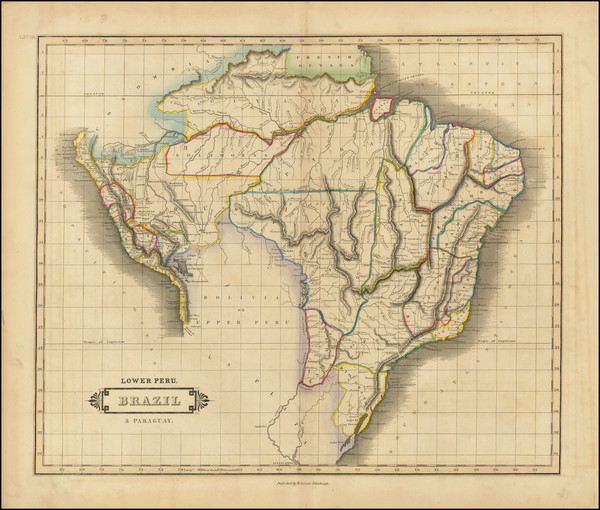 90-Brazil and Peru & Ecuador Map By David Lizars