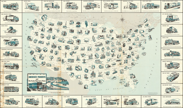 88-United States and Pictorial Maps Map By General Drafting Company