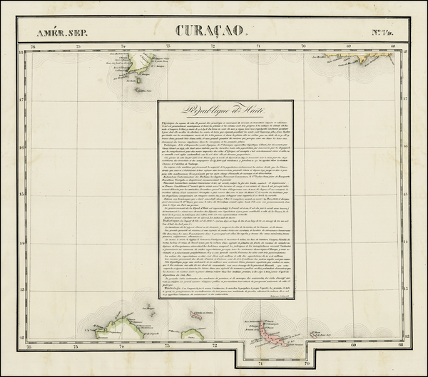 51-Caribbean Map By Philippe Marie Vandermaelen