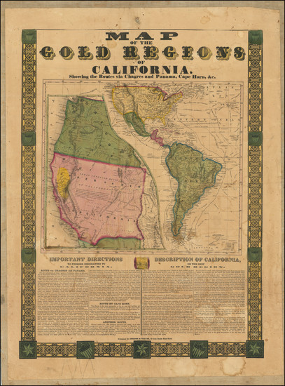 44-Arizona, Utah, Nevada, Utah and California Map By Ensign & Thayer