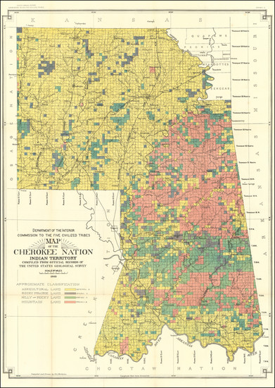 32-Oklahoma & Indian Territory Map By United States Department of the Interior