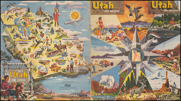 73-Utah, Utah and Pictorial Maps Map By Utah Tourist and Publicity Council