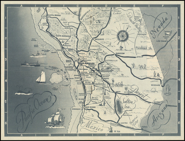 33-California and Los Angeles Map By All Year Club of Southern California