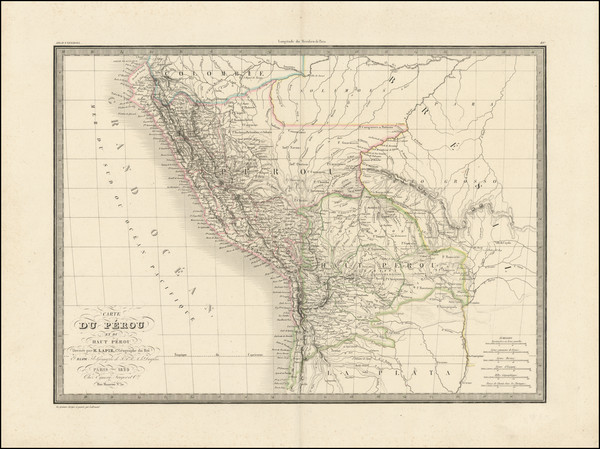 70-Paraguay & Bolivia and Peru & Ecuador Map By Alexandre Emile Lapie