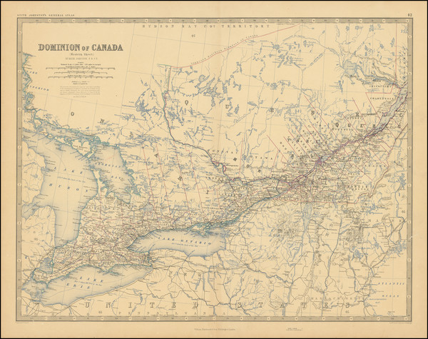 57-Eastern Canada Map By W. & A.K. Johnston