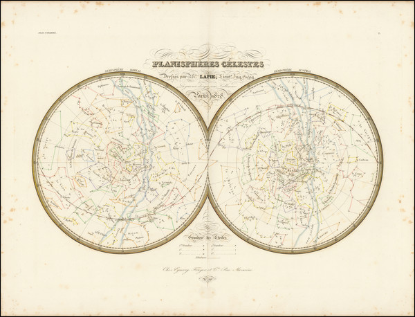 73-Celestial Maps Map By Alexandre Emile Lapie