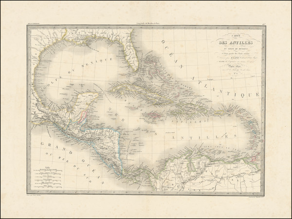 99-Texas, Caribbean and Central America Map By Alexandre Emile Lapie