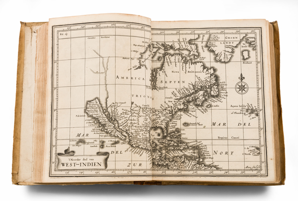 54-New England, California as an Island and Rare Books Map By Abraham Goos / Athanasius Inga