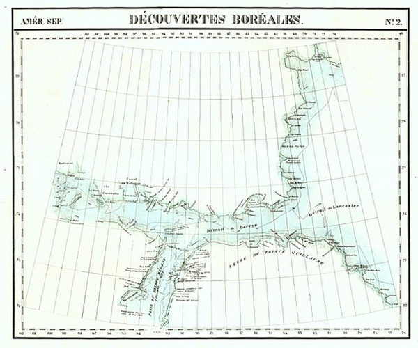 89-Polar Maps and Canada Map By Philippe Marie Vandermaelen