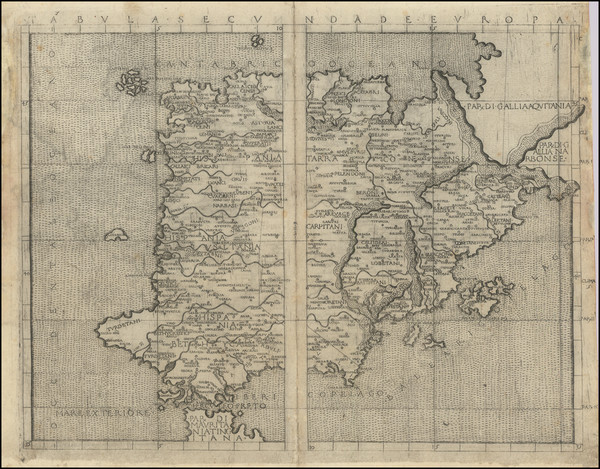 48-Spain and Portugal Map By Francesco Berlinghieri