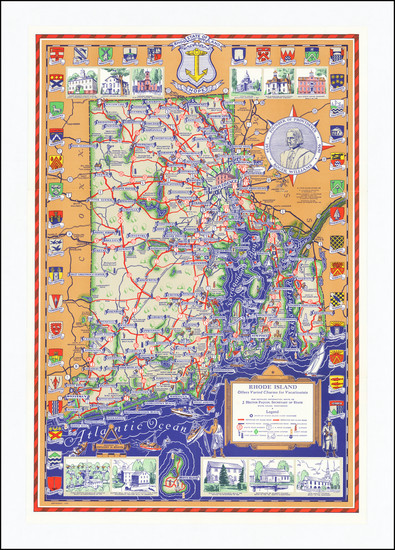 75-Rhode Island and Pictorial Maps Map By Phillips D. Booth