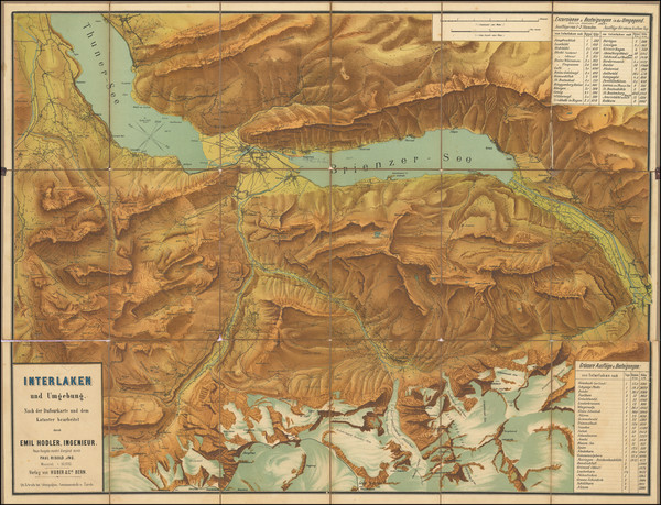 3-Switzerland Map By Huber & Cie.